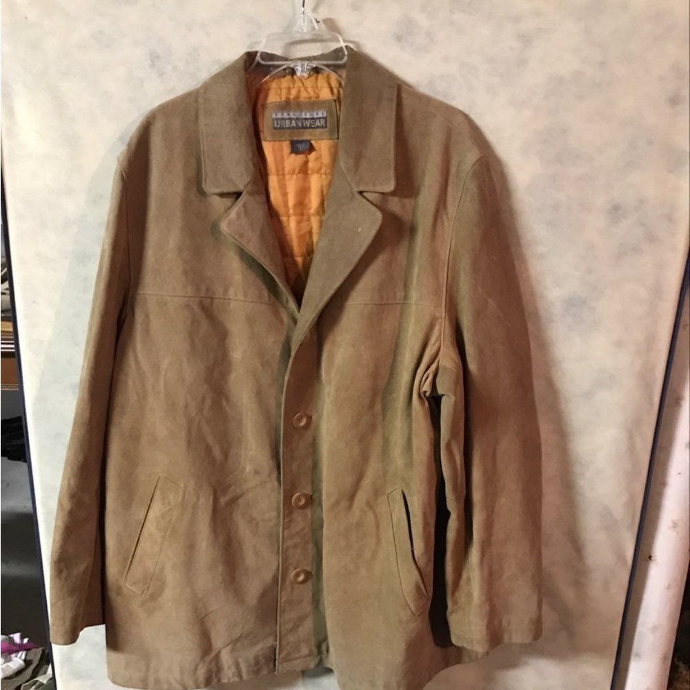 Vintage leather structure coat suede blazer urban wear